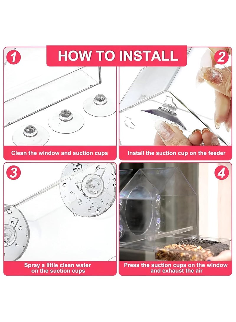 آنا طبق تغذية الطيور الشفاف الأكريليكي المعلق للخارج - Image 3