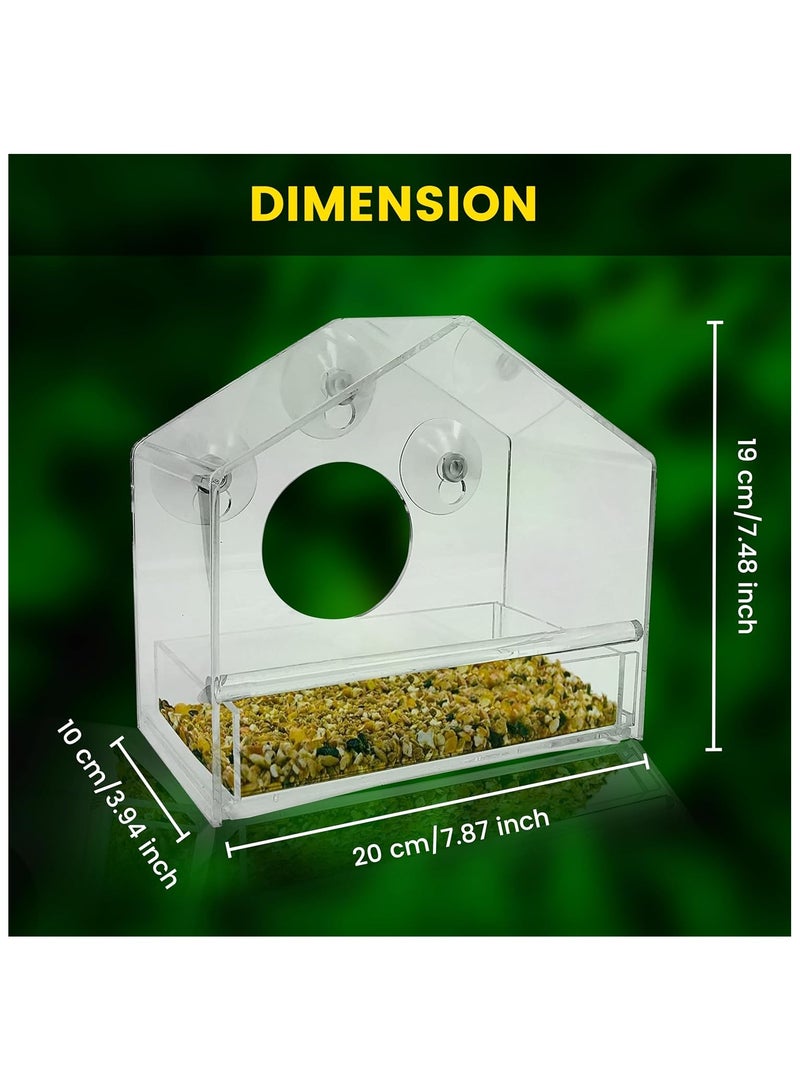 آنا طبق تغذية الطيور الشفاف الأكريليكي المعلق للخارج - Image 4