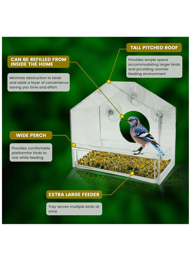 آنا طبق تغذية الطيور الشفاف الأكريليكي المعلق للخارج - Image 5