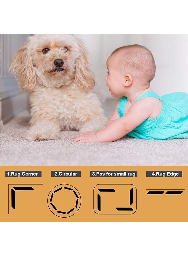 meayul 12Pack Double Sided Washable Removable Carpet Tape, Rug Gripper, Non Slip Rug Grippers, for Hardwood Floors as well as Tile Non-Slip Rug Pad, Grab your area rugs, prevent curling and wrinkling at the corners of the rugs, prevent sliding  - Image 5