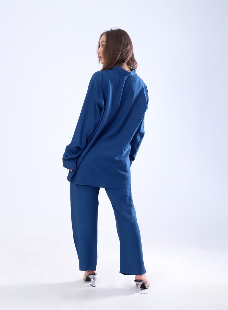 BEBO Women's Solid Long Sleeve Pants Set Free Size Fits Approximately 60-85kg_Petroleum - Image 3