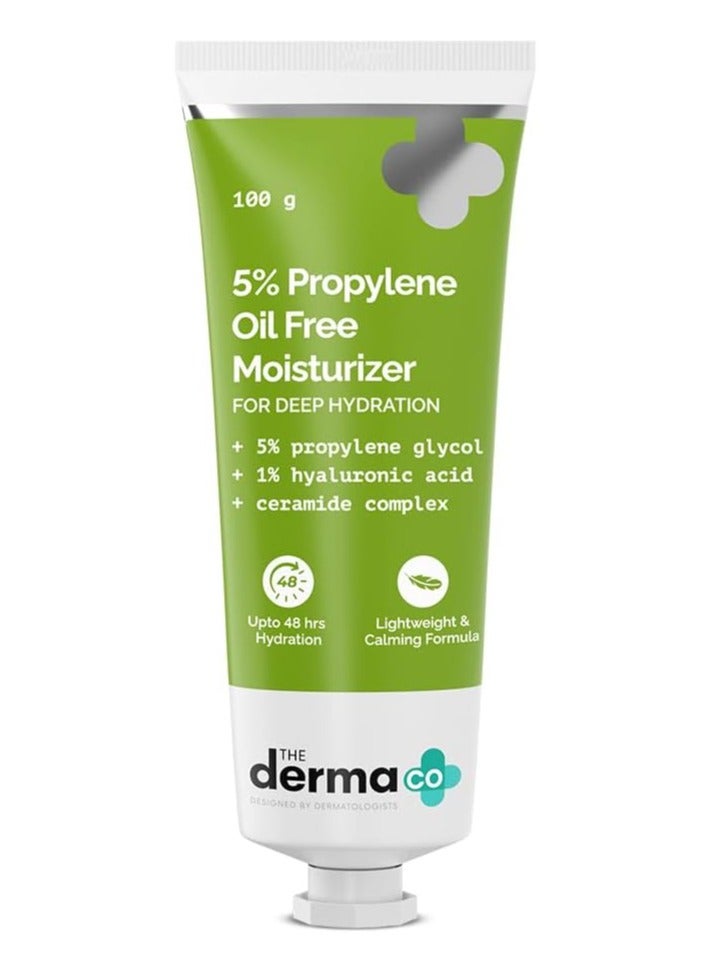 ذا ديرما كو مرطب خالٍ من الزيوت يحتوي على 5% بروبيلين مع بروبيلين جليكول وحمض الهيالورونيك لترطيب خالٍ من الزيوت - 100 جم - Image 1
