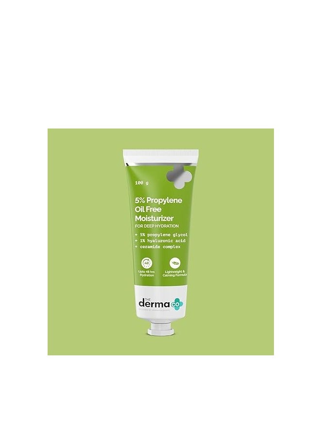 ذا ديرما كو مرطب خالٍ من الزيوت يحتوي على 5% بروبيلين مع بروبيلين جليكول وحمض الهيالورونيك لترطيب خالٍ من الزيوت - 100 جم - Image 2