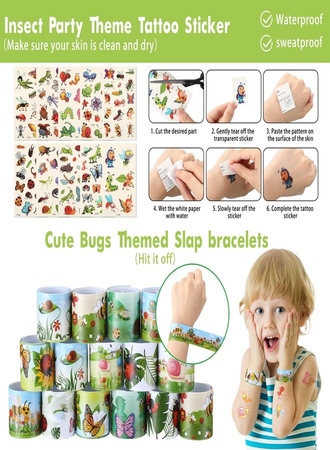 Poen 172 Pcs Insects Party Favors Bugs Birthday Party Favors Include Cup Straw Stamp Clap Bracelet Keychain Ring Puzzle Sticker Animal Miniature Card for Classroom Rewards Gifts Goody Bag Stuffer - Image 5