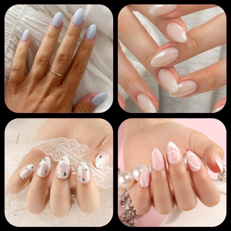 UNA GELLA 504 Pcs Short Almond Gel Fake Nails Preformed in 12 Sizes Clear Acrylic Soft Gel for Nail Extension at Home or Salon. - Image 2
