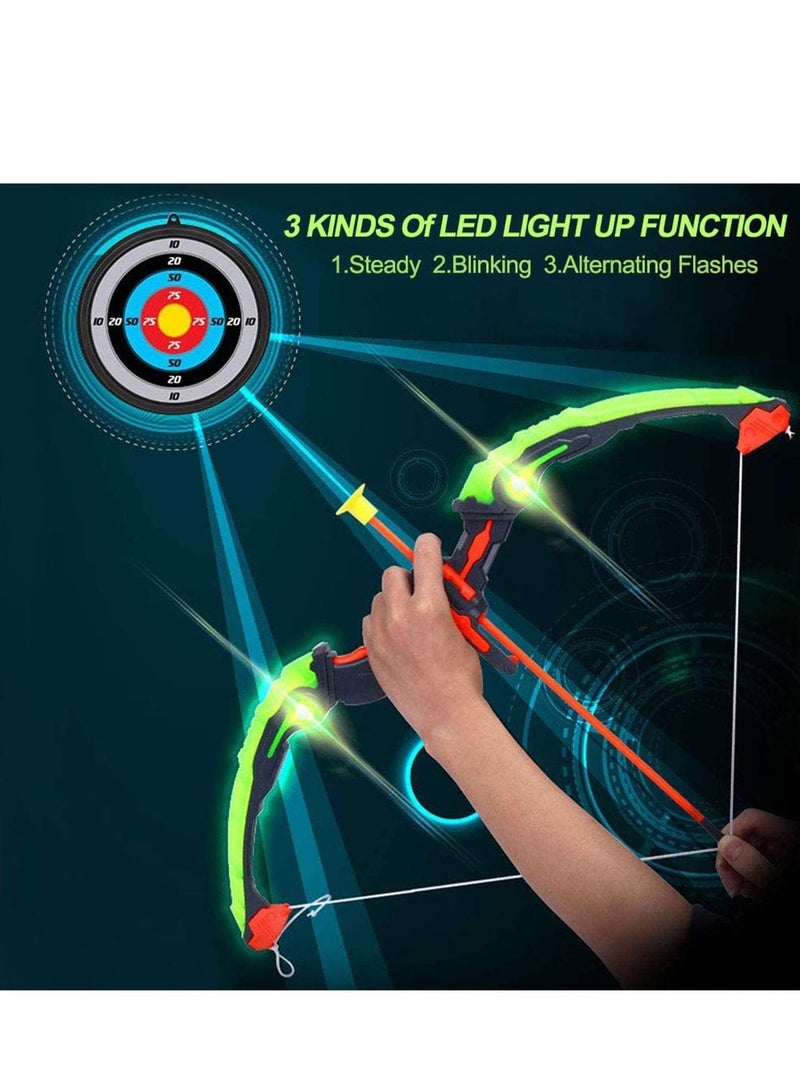 Generic Kids Archery Bow Arrow Toy Set with Targets Suction Cup Arrows and Quiver LED Light Up Function Toy - Image 4