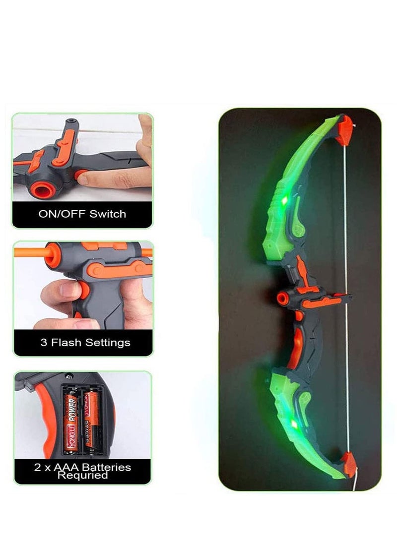 Generic Kids Archery Bow Arrow Toy Set with Targets Suction Cup Arrows and Quiver LED Light Up Function Toy - Image 3