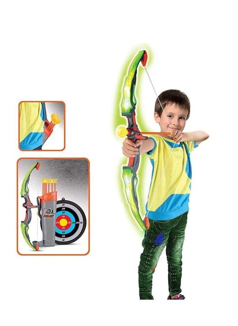 Generic Kids Archery Bow Arrow Toy Set with Targets Suction Cup Arrows and Quiver LED Light Up Function Toy - Image 5