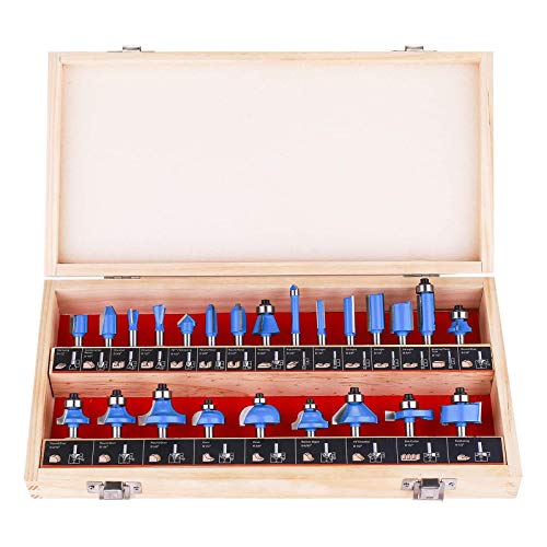 KOWOOD Router Bits Sets of 24A Pieces 1/4 Inch Shank Router Bit Set T Shape - for Commercial Users and Beginners… - Image 1