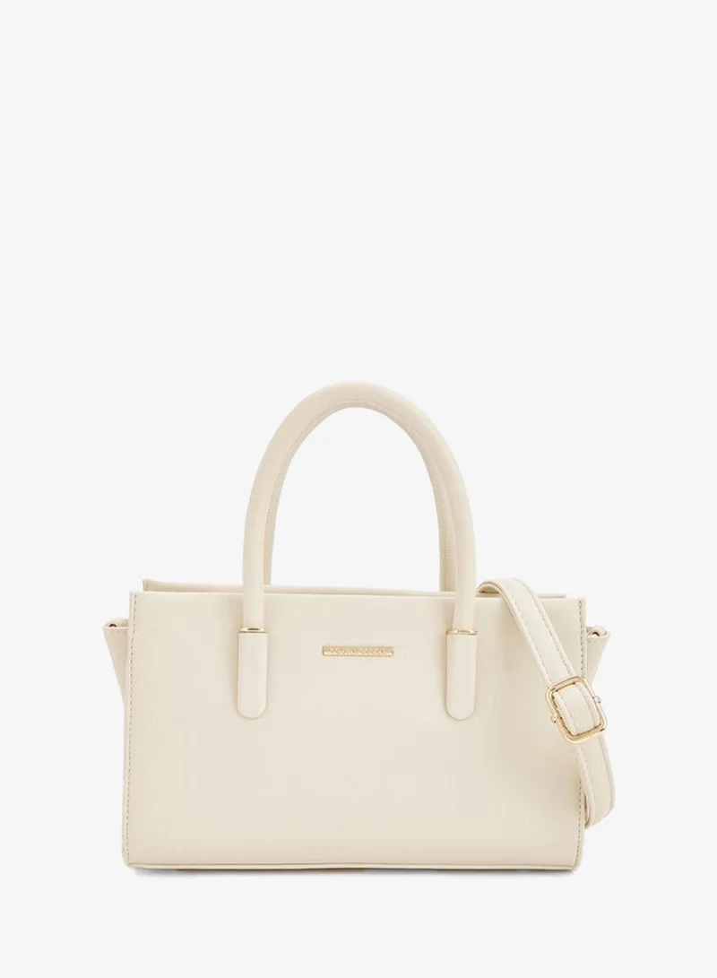 Solid Tote Bag With Detachable Strap