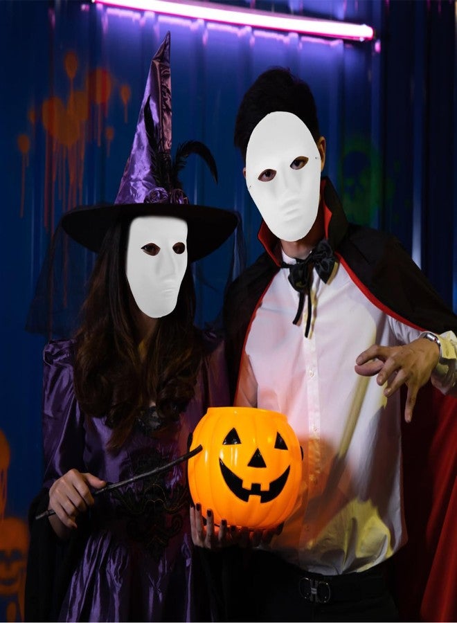 أموسفون قناع Amosfun 24 قطعة DIY قناع فارغ للرجال كامل الوجه لحفلات الهالوين والأشباح التنكرية وحفلات الرقص الهيب هوب هدايا الحفلات - Image 4