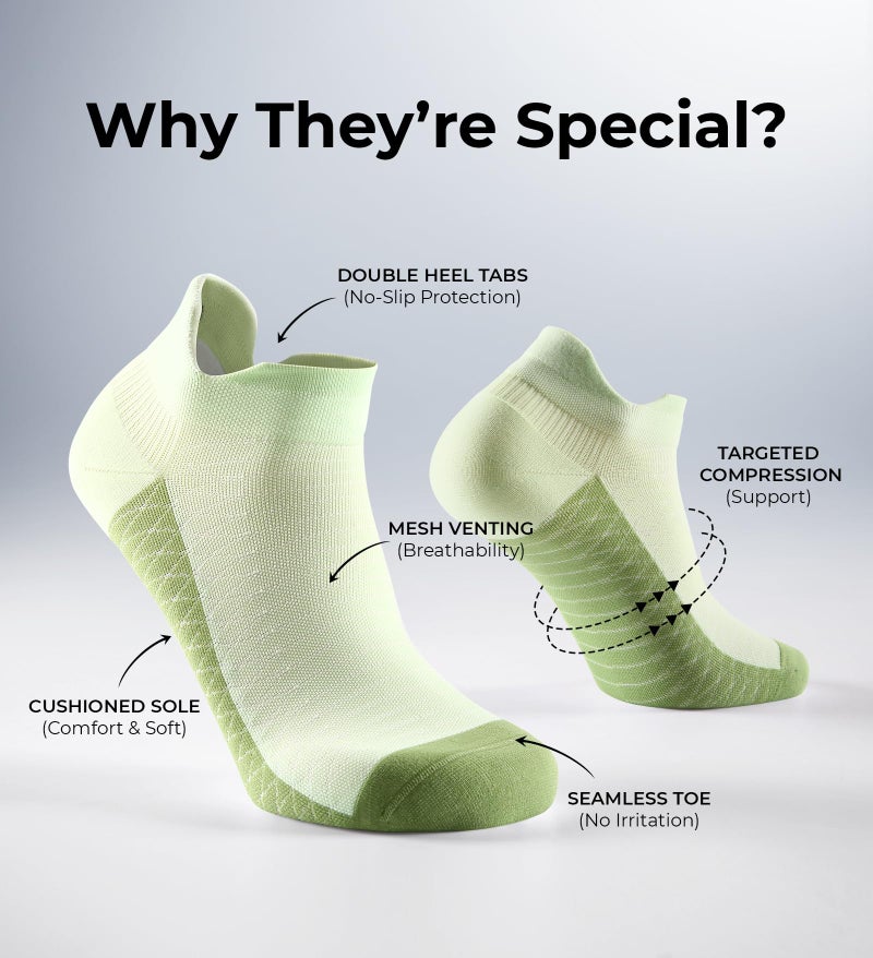 FITRELL Ankle Compression Socks for Women & Men - Cushioned Arch Support Running Socks, Plantar Fasciitis Relief, Mystic Onyx 6 Pairs, S/M - Image 3