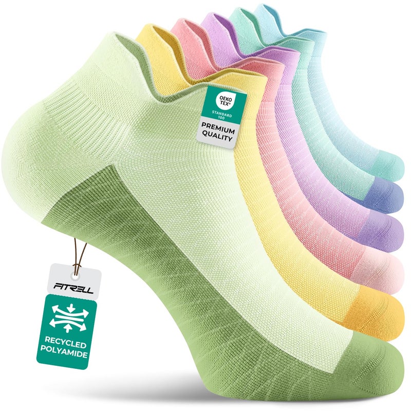 FITRELL Ankle Compression Socks for Women & Men - Cushioned Arch Support Running Socks, Plantar Fasciitis Relief, Mystic Onyx 6 Pairs, S/M - Image 1