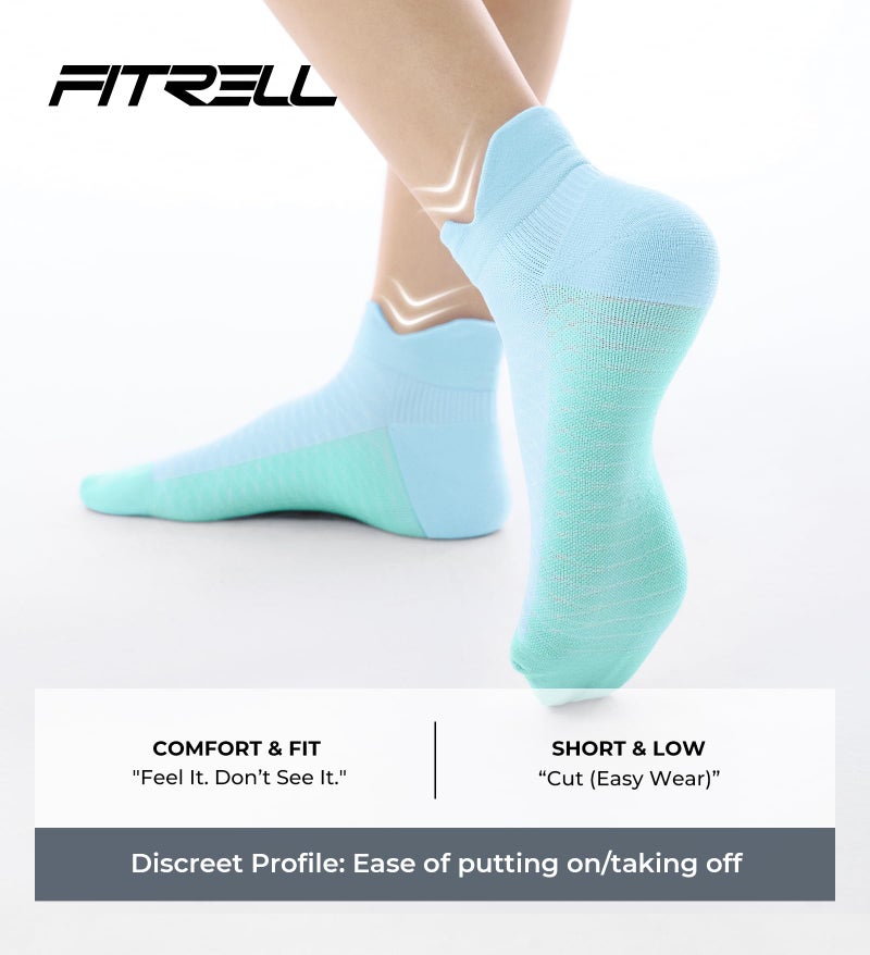 FITRELL Ankle Compression Socks for Women & Men - Cushioned Arch Support Running Socks, Plantar Fasciitis Relief, Mystic Onyx 6 Pairs, S/M - Image 5