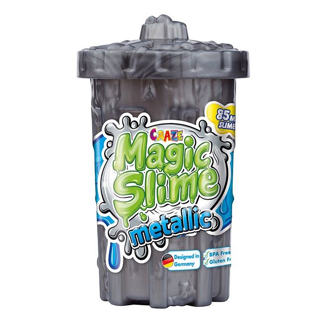 Craze Magic Slime Metallic Grey - Non-Toxic, Stretchy & Fun, Enhances Creativity, Perfect for Kids 5 , 85ml - Image 1