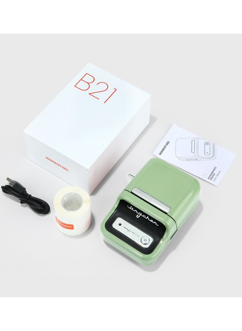 نيمبوت طابعة ملصقات حرارية محمولة تعمل بتقنية البلوتوث B21 Label Maker خضراء  - Image 3