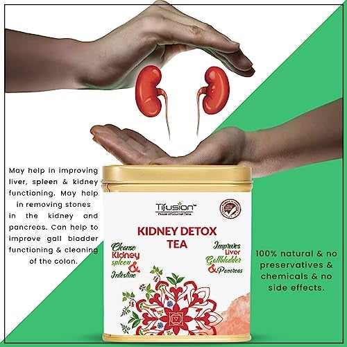 Tifusion Kidney Detox Tea with Dandelion Root Amp Chicory Kalmegh Green Tea Tulsi Detox Improves Digestive Health Anti Inflammatory and Anti Oxidant Rich Herbal 100 Gms, 50 Serving Cups - Image 5
