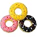 Leitee 3 Pieces 53 Inch Assorted Donut Dog Chew Toy with Squeakers Rubber Dog Toy Pink Yellow Black for Interactive Play Small to Medium Dogs Puppy Aggressive Chewers for New Year Gift - Image 3