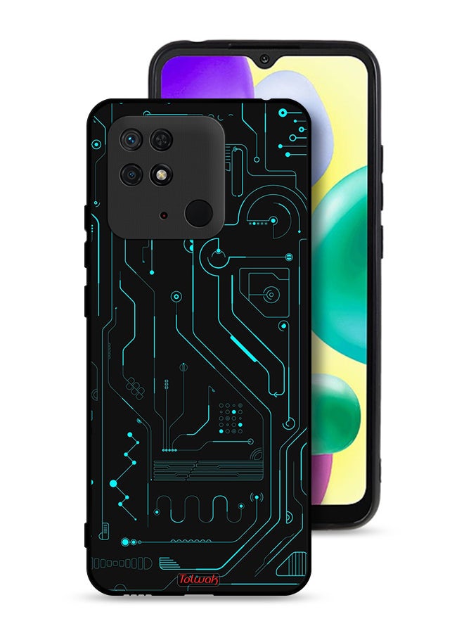 Tolwak Xiaomi Redmi 10C Protective Case Cover Digital Art Circuits Minimalism Multiple Display - Image 1