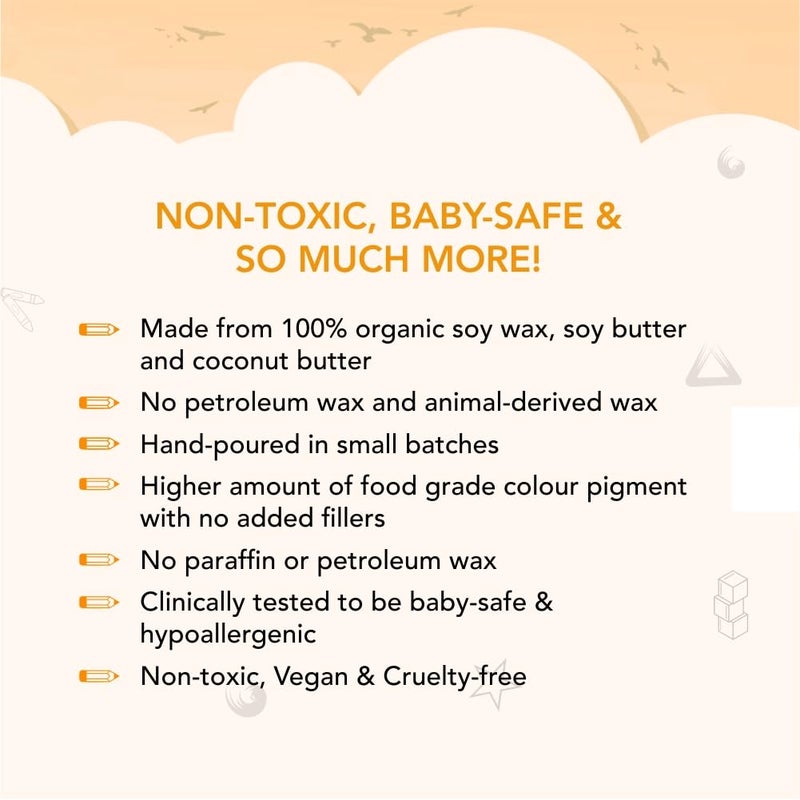 Azafran My First Crayon 4 Jumbo Block Crayons Colors Set for Kids Baby and Infant Safe Hypoallergenic NonToxic Washable PlantBased Crayons Colour Set Ideal Toys for 1 Year Old - Image 5