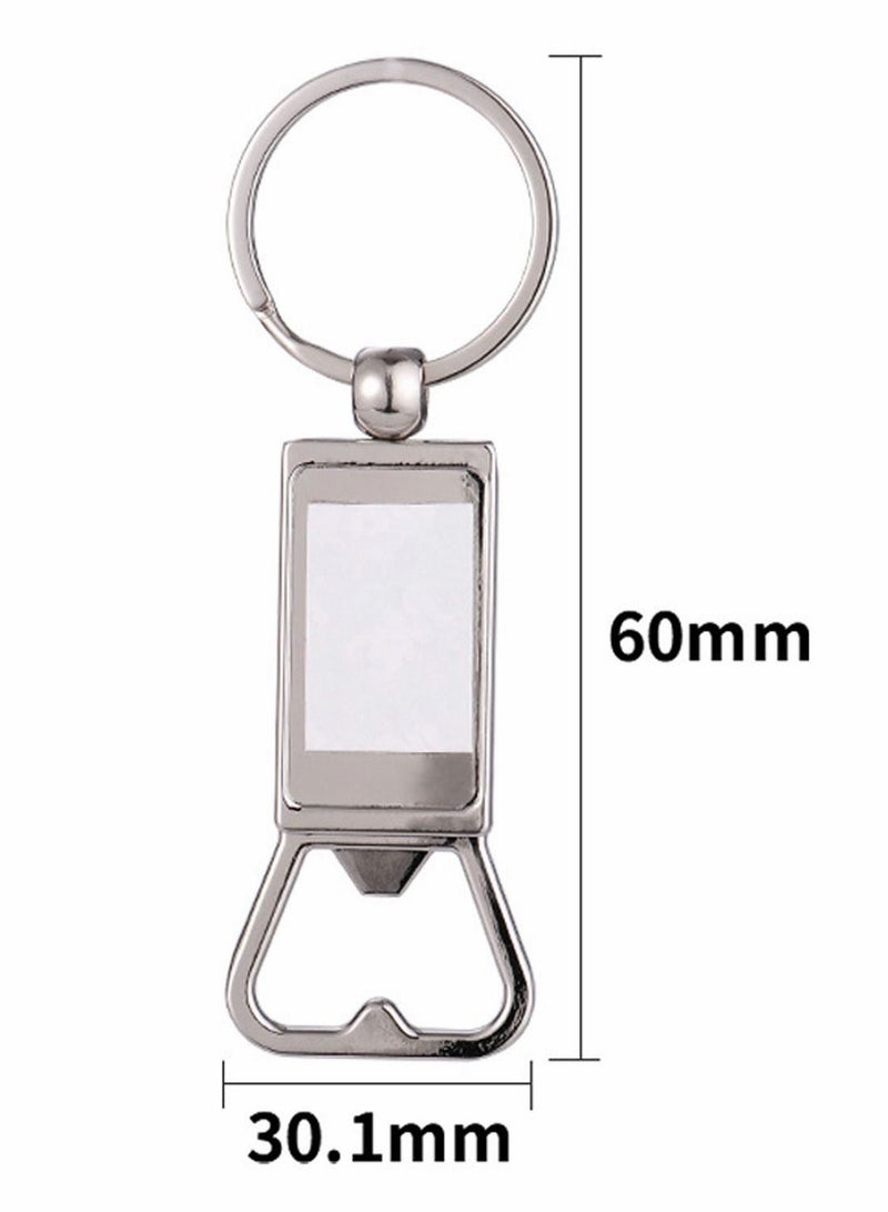 Y&D Sublimation Blanks Products Keychain Bulk Set Creative Metal Blank Bottle Opener for DIY Arts Crafts Ornament Souvenir 10 Pack - Image 5