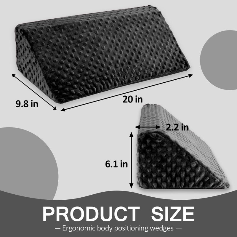 Jacobable Wedge Pillow for Side Sleeping, Body Positioning Foam Wedge Pillow, Side Wedge Pillow for Sleeping Non-Slip Back Positioning Pillow for Bed Sore Wedge (Black) - Image 5