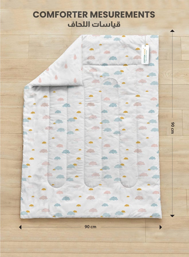 Cotton home طقم لحاف سرير الأطفال 3 قطع من كوتون هوم 90x120 لحاف قطن، وسادة محشوة وغطاء وسادة – سحب باهتة - Image 5