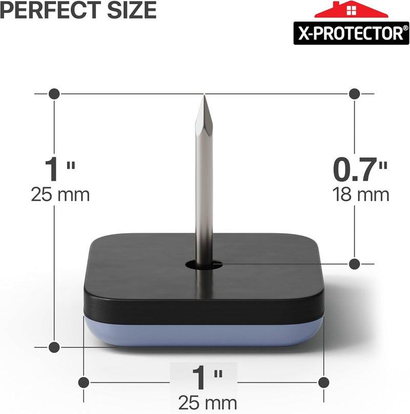 X-Protector Chair Glides – 1" Furniture Glides 24 pcs – Grey Nail-on Chair Sliders – Premium Chair Leg Floor Protectors – Slide Effortlessly with Chair Leg Pads That Protect Your Floor! - Image 2