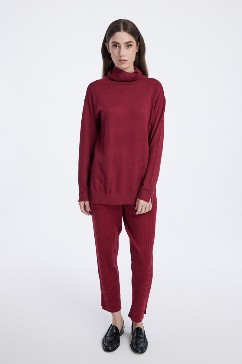 RINA Women Knit Ribbed Pants - Image 1