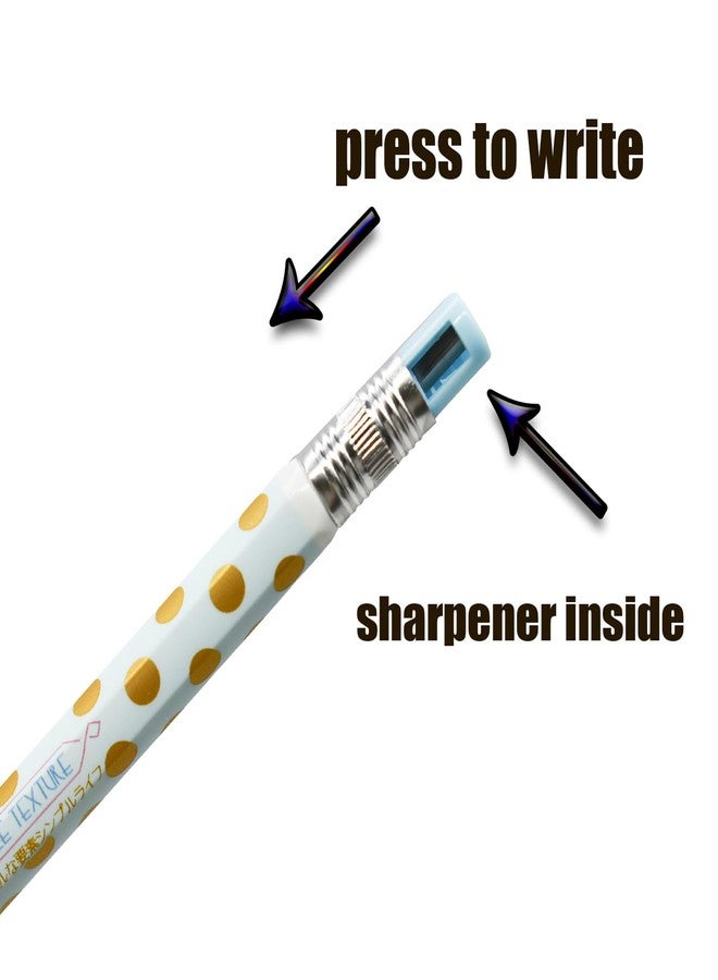 Lopenle mechanical pencils (wood like) 12-Pack Wood-Imitating Automatic Pencils 2.0mm, 2B Lead, with Built-in Sharpener (6 Assorted Colors) + 12 Extra Refill Leads - Image 3