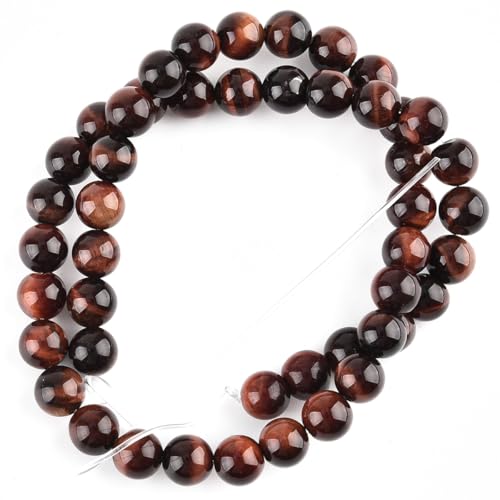 LIFAVOVY Genuine Red Tiger Eye Beads for Jewelry Making Gemstone Semi Precious Stone Round 8mm Strand 15"(46-48pcs) - Image 5