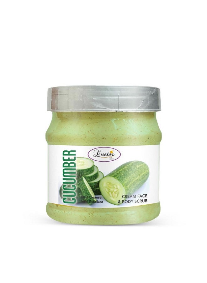 Luster Cucumber Face & Body Cream Scrub | Enriched With Natural Ingredients | Helps Smoothing & Deep Cleansing | Face & Body Cream Scrub For Women & Men (Paraben & Sulfate Free) - 500 ml - Image 1