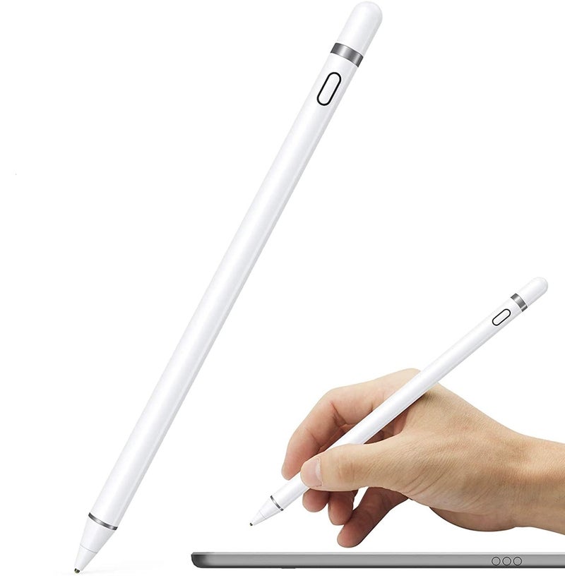 Mixoo Stylus Pens for Touch Screens, Universal Fine Point iPad Pencil with Magnetic Cap for iPad, iPhone, Android, Tablet and Other Capacitive Touch Screen, Stylus Pen for iPad in Writing (White) - Image 1