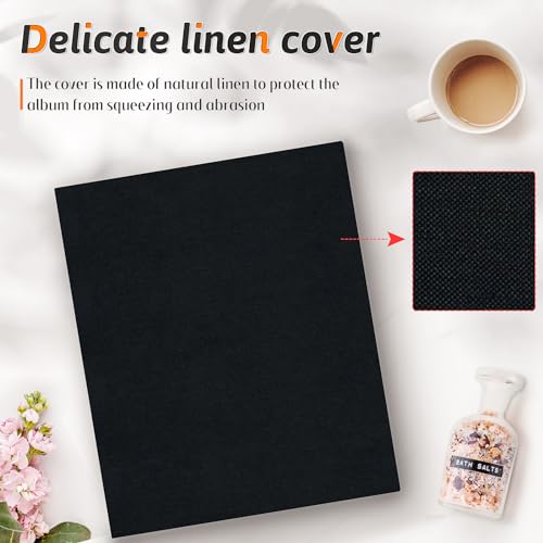 Popotop Photo Album 4x6 200 Pockets for Wedding Gifts,Linen Hardcover Picture Albums for Family Anniversary Baby Vacation Pictures - Image 2