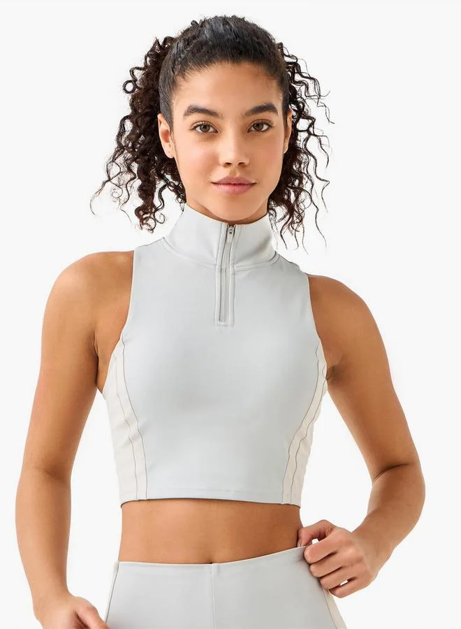 Kappa GREY Kappa Women High Neck Racerback Sports Bra for Women | Best Price UAE