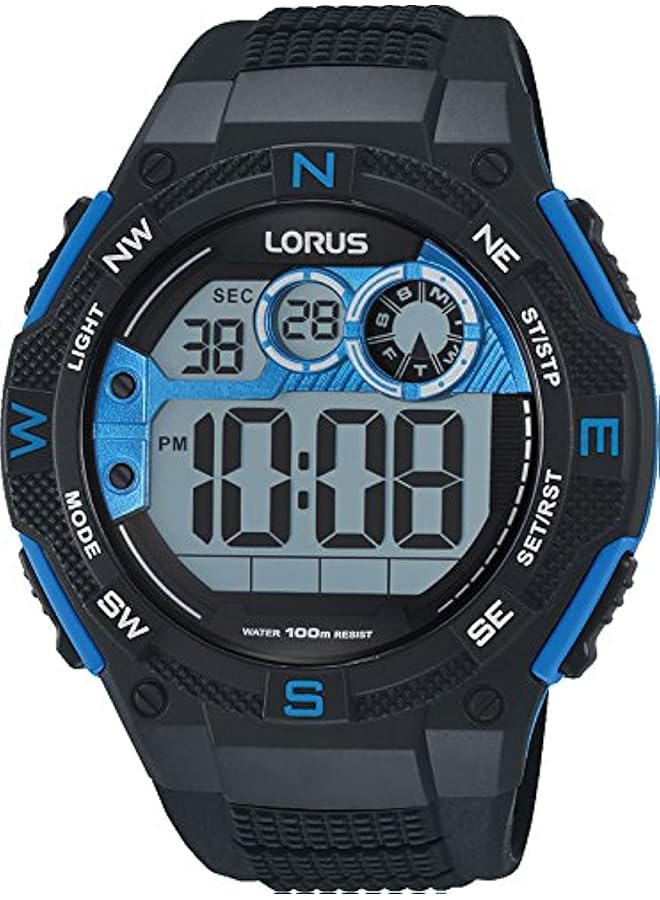 LORUS R2317Lx9 Men'S Digital 100M Water Resistant Calender Chronograph Black And Blue Color - Image 1