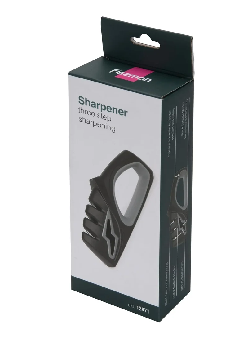 Fissman  4-in-1 Knife Sharpener, 3-Stage Manual Knife Sharpener and Scissors Sharpener — Ceramic Rods, Carbide Rods, Diamond Coated Rods  | Best Price UAE