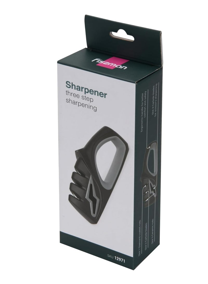Fissman 4-in-1 Knife Sharpener, 3-Stage Manual Knife Sharpener and Scissors Sharpener — Ceramic Rods, Carbide Rods, Diamond Coated Rods  - Image 5