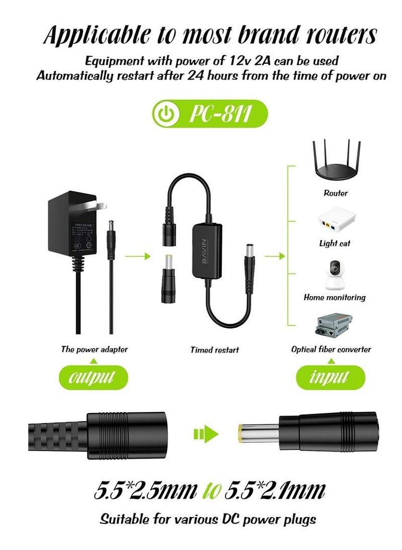 Bavin Bavin PC-811 WiFi Router Adapter Cable Converter Connector For Restart WiFi every 24 hours  WiFi Speed  Adapter Cable For Router Modem  - Image 4