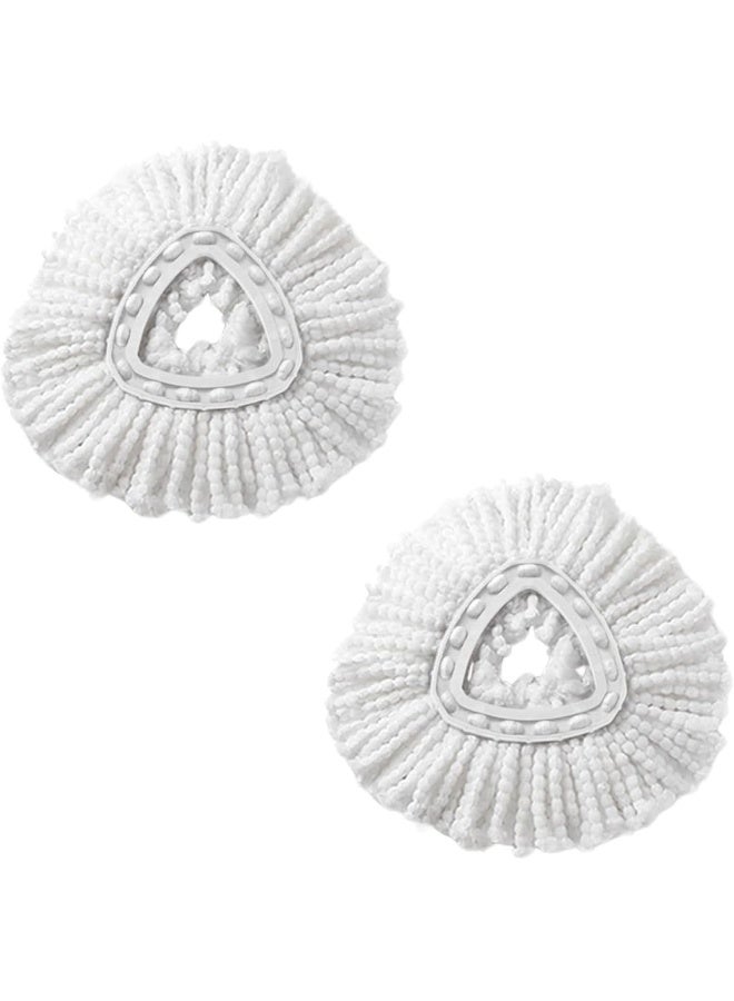 Zalcoon Spin Mop Heads Replacement Compatible with Vileda/O-cedar Easy Wring Spin Mop & Bucket System, O - Cedar Head Replacement for Floor Cleaning, Triangle Shape (2 Pieces) (White)