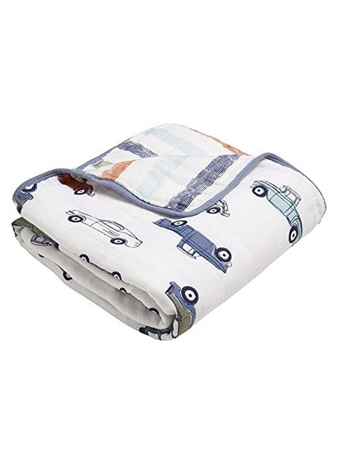 MOM'S HOME Organic Cotton Baby Muslin Cswaddle 100X100 Cm Pack Of 4 Blue 1 Ac Blanket  - Image 5