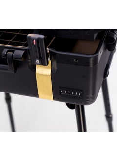 MAYLAN Makeup Train Stand Case With Pro Studio Artist Trolley And Lights, Black with Golden Small  - Image 4