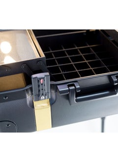 MAYLAN Makeup Train Stand Case With Pro Studio Artist Trolley And Lights, Black with Golden Small  - Image 2