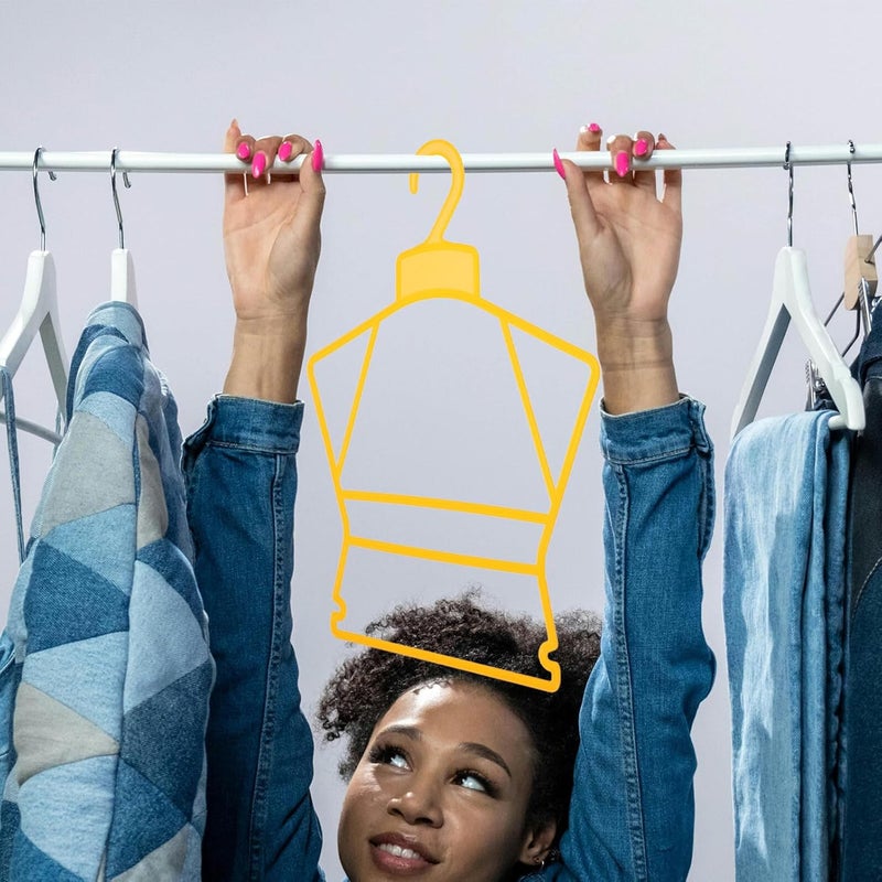 Generic 10pcs Plastic Hangers Small Clothes Hangers and Clothing Support Orange Laundry Organizer for Closet - Image 5