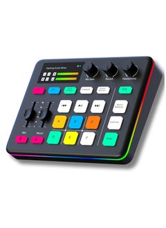 Generic Game audio interface, Pro preamplifier with 48V slide power, speech converter and DJ mixer effect, RGB lighting, suitable for live broadcasting, podcasting, recording, streaming compatibility, game audio mixer  - Image 1