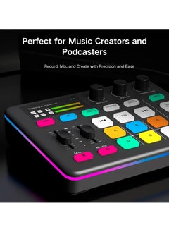 Generic Game audio interface, Pro preamplifier with 48V slide power, speech converter and DJ mixer effect, RGB lighting, suitable for live broadcasting, podcasting, recording, streaming compatibility, game audio mixer  - Image 2