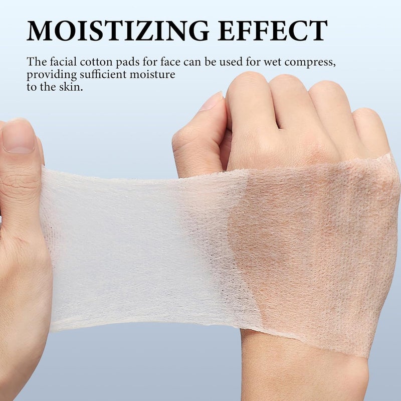 Hemobllo Stretchable Facial Cotton Pads 400pcs (2 Packs) Lint-Free Makeup Remover Cotton Pads for Toner and Skincare for Women’s Daily Facial Cleansing - Image 3