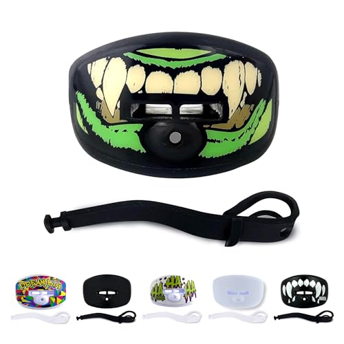 DAMAGE CONTROL Pacifier Mouthpiece – Football Mouthguard with Helmet Strap, Protects Teeth, Jaw & Mouth – Mouth Piece for Sports, No Boiling, Allows Airflow – Gear for Adults & Youth (Monster) - Image 1