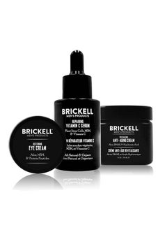 Brickell Men's Products Brickell Men's Advanced Anti-Aging Skin Care Routine, Night Face Cream, Vitamin C Facial Serum and Eye Cream, Natural and Organic, Scented, Skin Care Gift Set  - Image 1