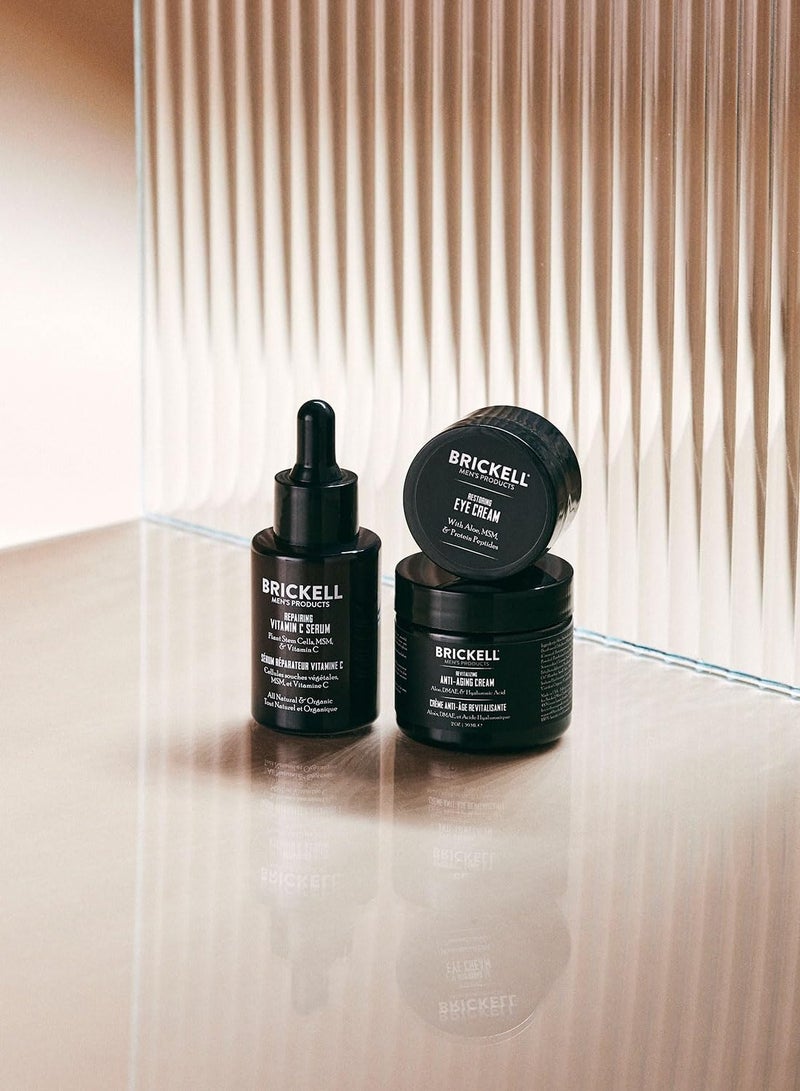 Brickell Men's Products Brickell Men's Advanced Anti-Aging Skin Care Routine, Night Face Cream, Vitamin C Facial Serum and Eye Cream, Natural and Organic, Scented, Skin Care Gift Set - Image 3